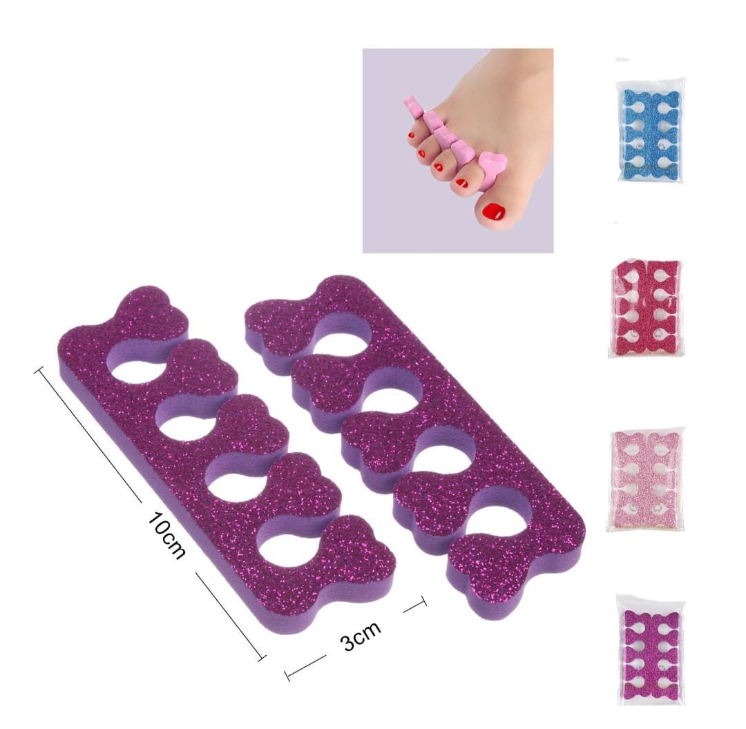 separador de dedos con glitter