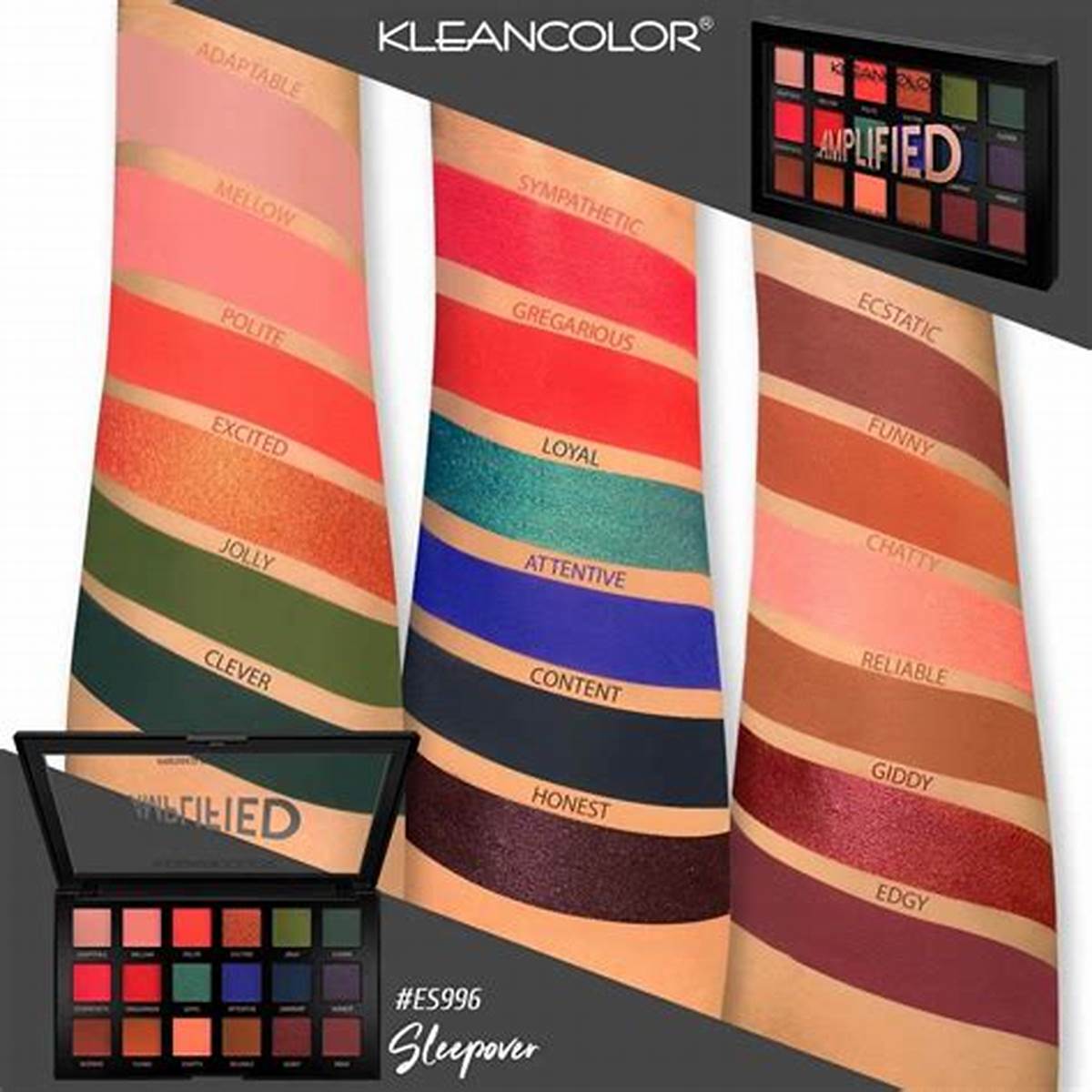 Paleta amplificados Kleancolor - Sleepover