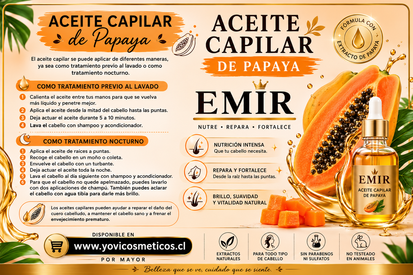 Aceite capilar papaya