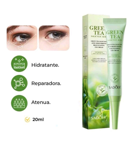 Crema de ojos rejuvenecida te verde