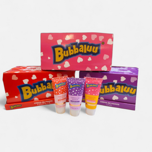 Caja 24 cremas de manos surtidas bubbaluu 100gr