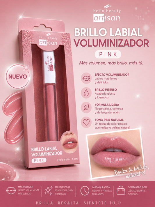 Labial pink rose gloss