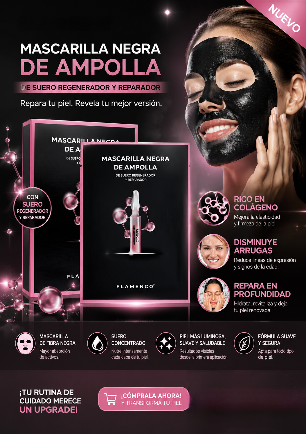 Mascarilla ampolla negra reparadora