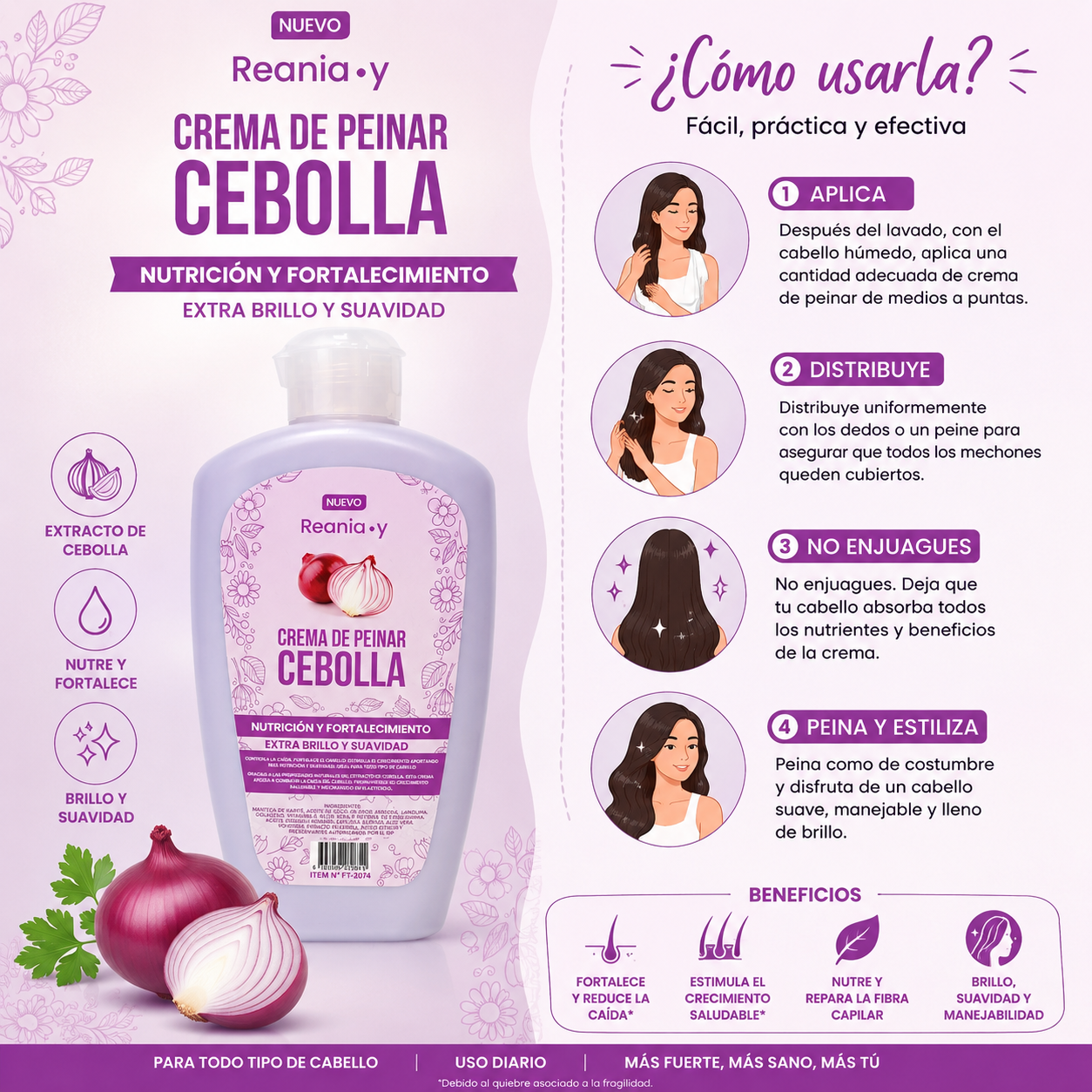Crema de peinar de Cebolla