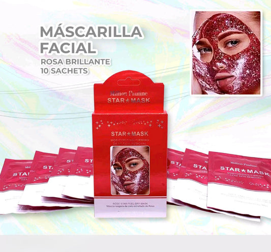 Caja mascarilla glitter roja