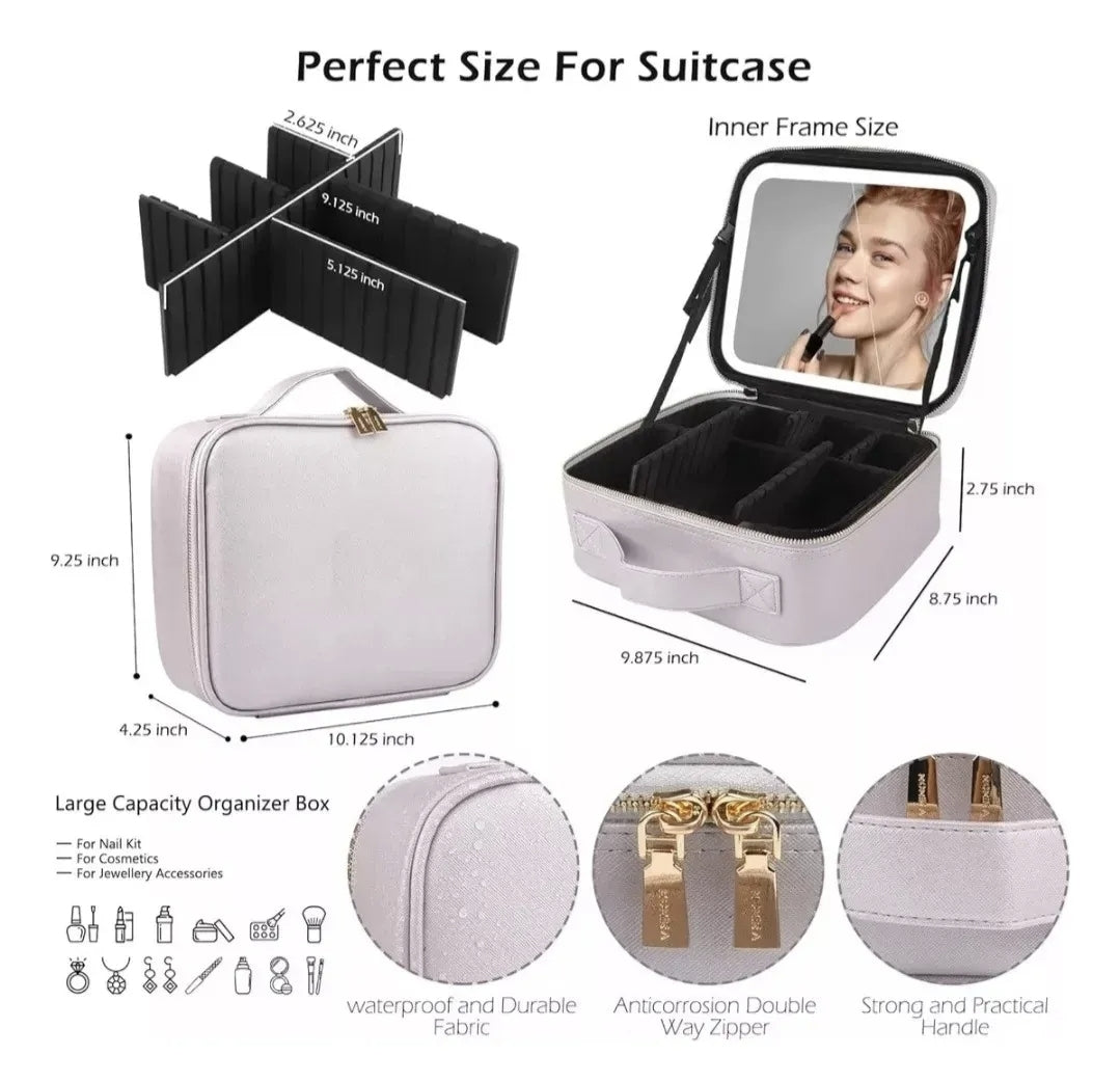 Maleta de maquillaje con espejo