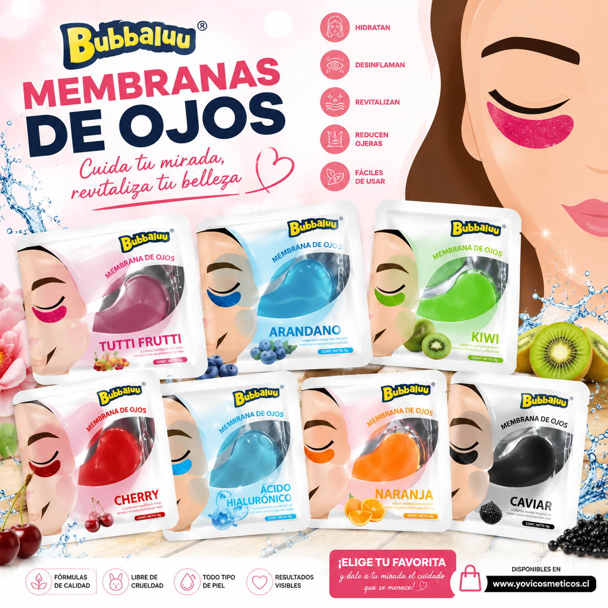 10 membrana de ojeras bubbaluu surtidas