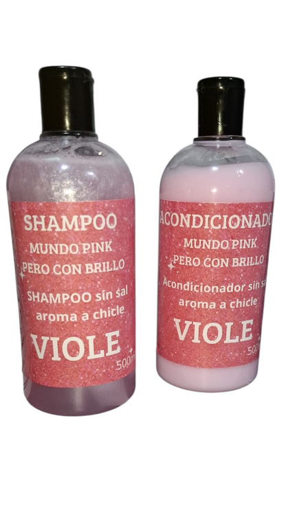Shampoo y acondicionador brillo pink