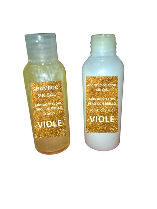 Shampoo y acondicionador con brillo 500ml manzanilla coco